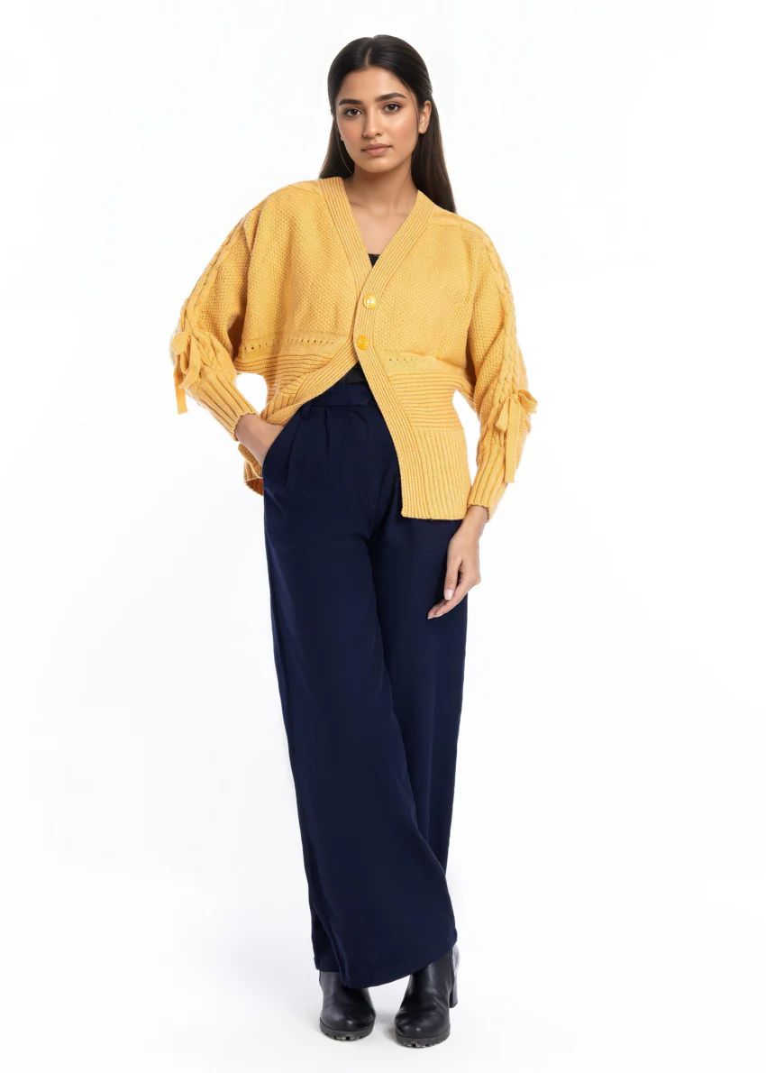 Gold-V-Cardigan Full Sleeves Sweater (25Y-001-67) - Image 3