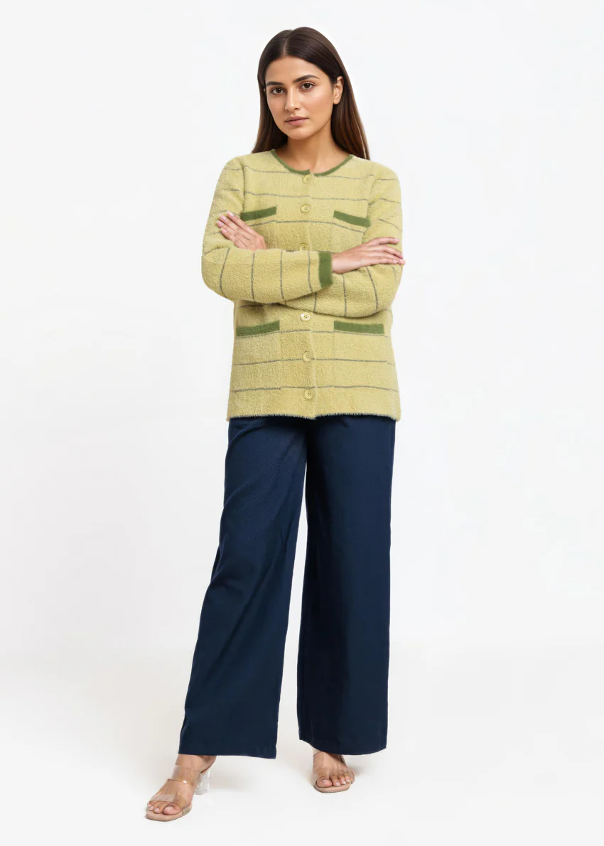 Mt-Green-Round Neck Full Sleeves Cardigan Sweater (25Y-004-67) - Image 4