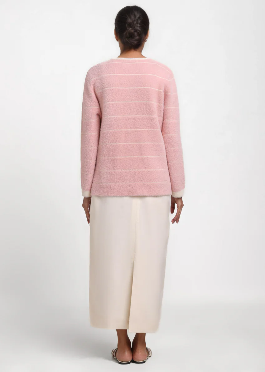 Pink-Round Neck Full Sleeves Cardigan Sweater (25Y-004-67) - Image 2