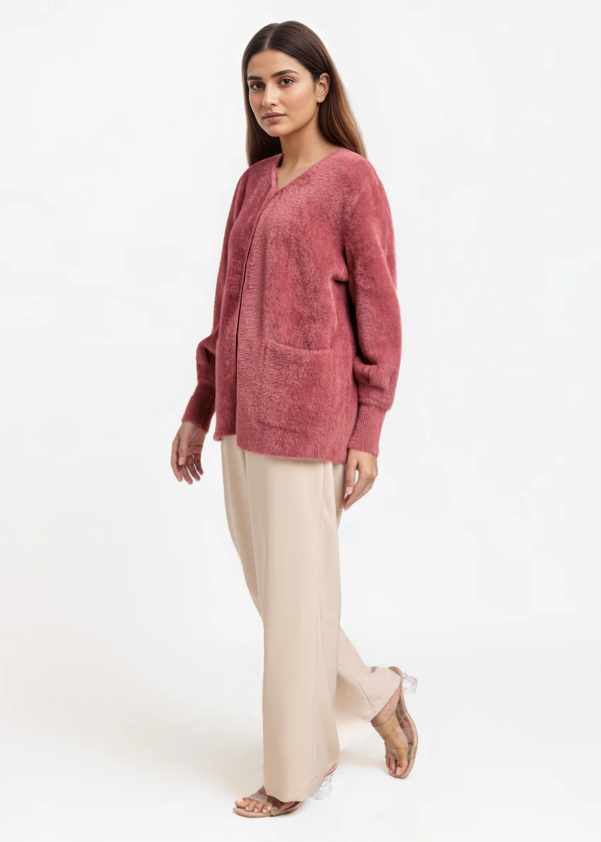 Brick-Round Neck Full Sleeves Cardigan Sweater (25Y-005-67) - Image 3