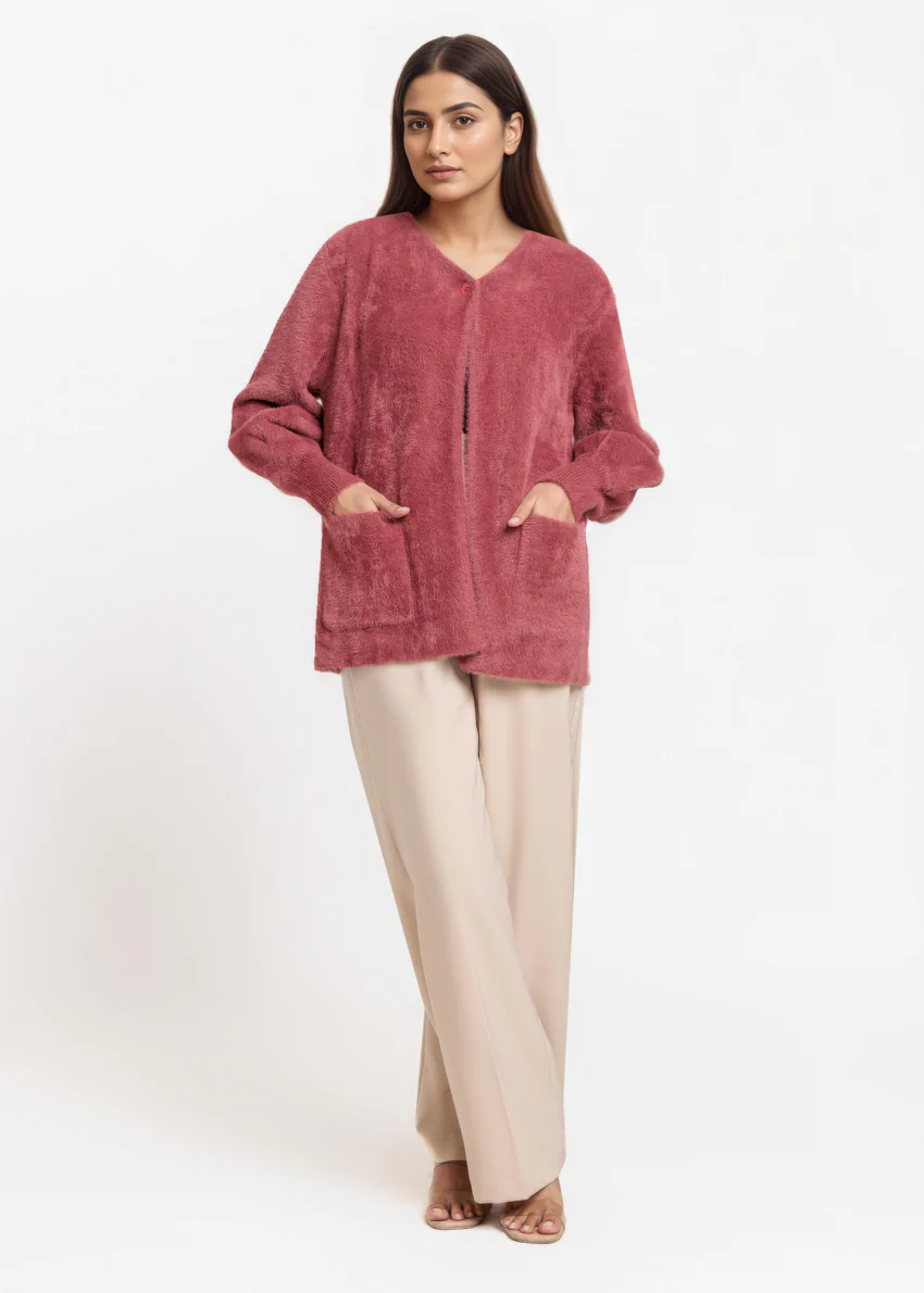 Brick-Round Neck Full Sleeves Cardigan Sweater (25Y-005-67) - Image 4