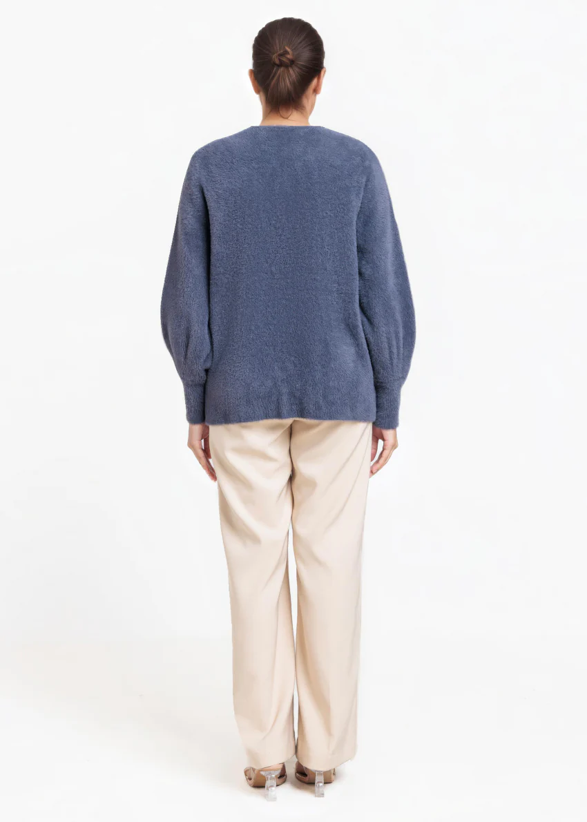 Grey-Round Neck Full Sleeves Cardigan Sweater (25Y-005-67) - Image 2