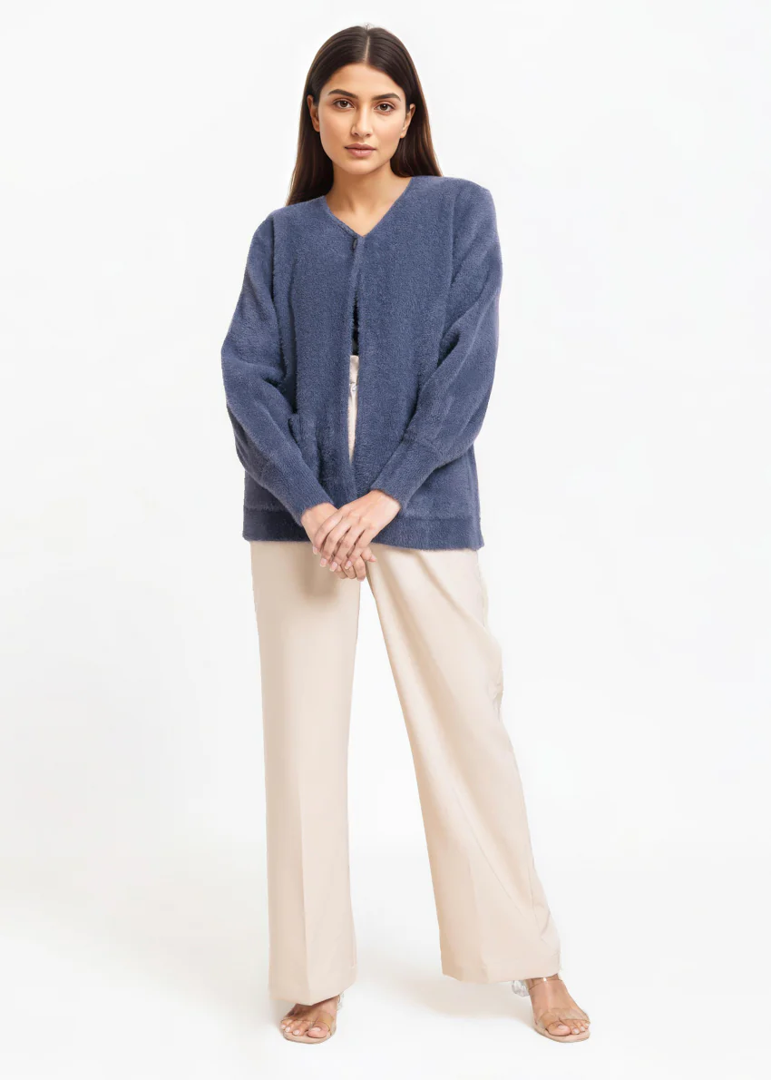 Grey-Round Neck Full Sleeves Cardigan Sweater (25Y-005-67) - Image 4