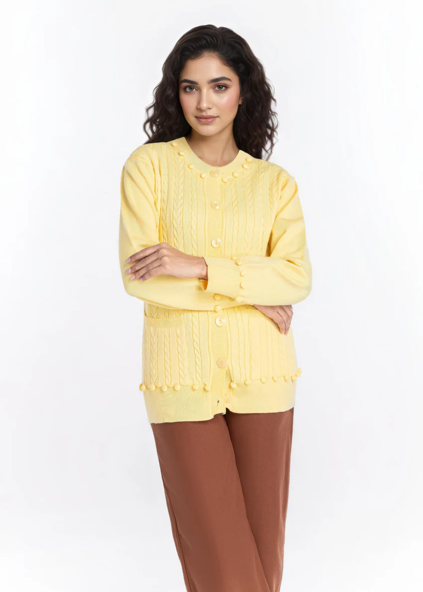 Lemon-Round Neck Full Sleeves Cardigan Sweater (25Y-010-67) - Image 4