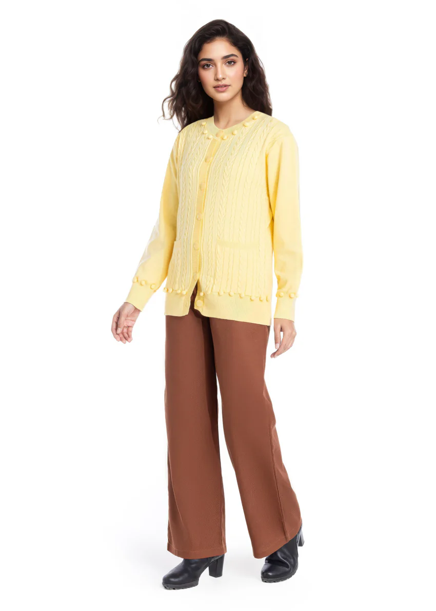 Lemon-Round Neck Full Sleeves Cardigan Sweater (25Y-010-67) - Image 5