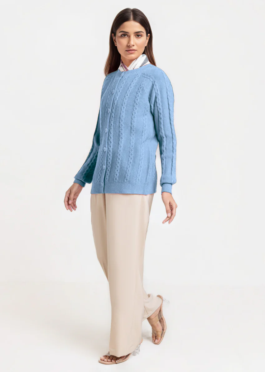 Blue-Round Neck Full Sleeves Cardigan Sweater (25Y-012-67) - Image 5
