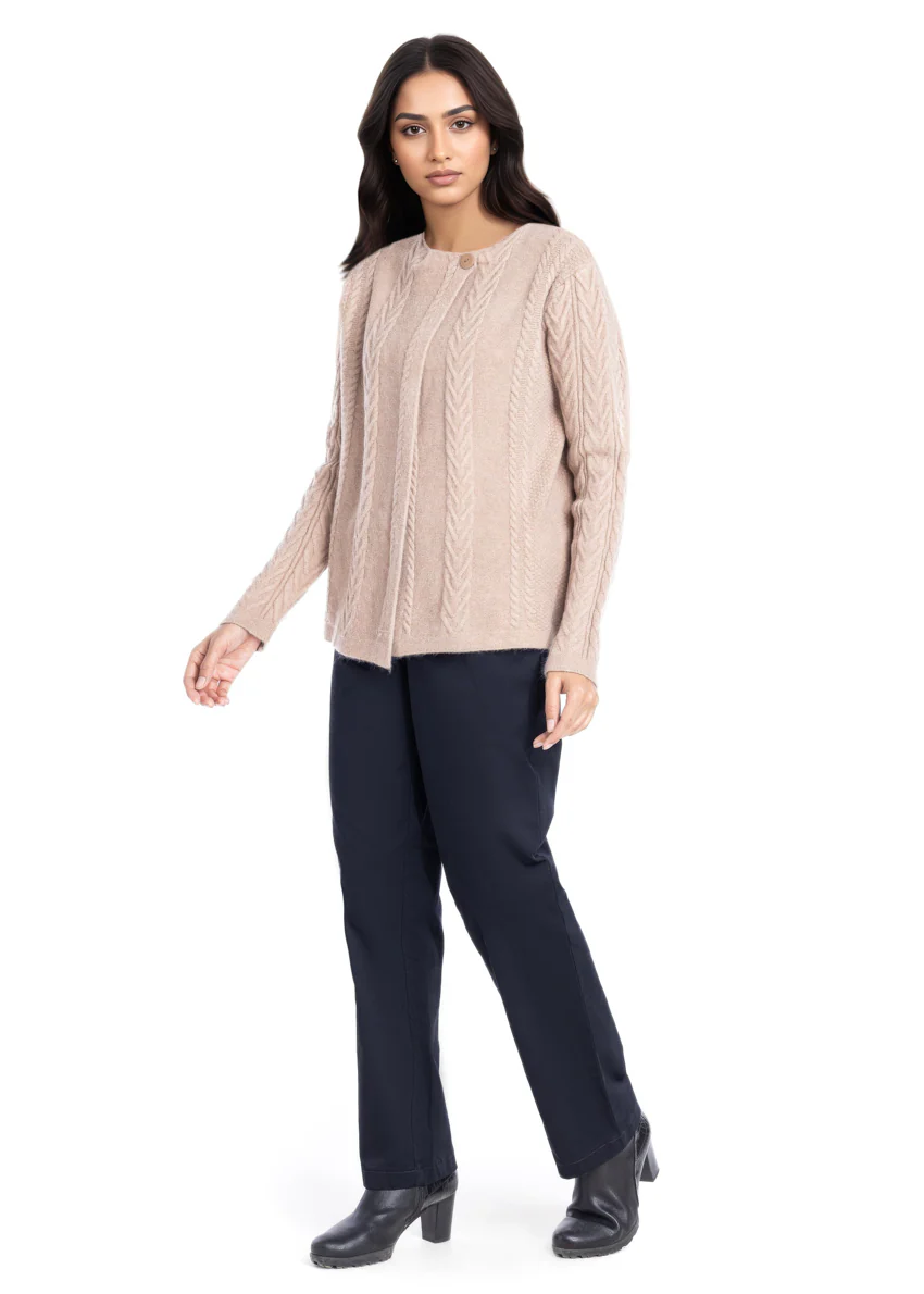 Beige-Cardigan Full Sleeves Sweater (25Y-013-67) - Image 4