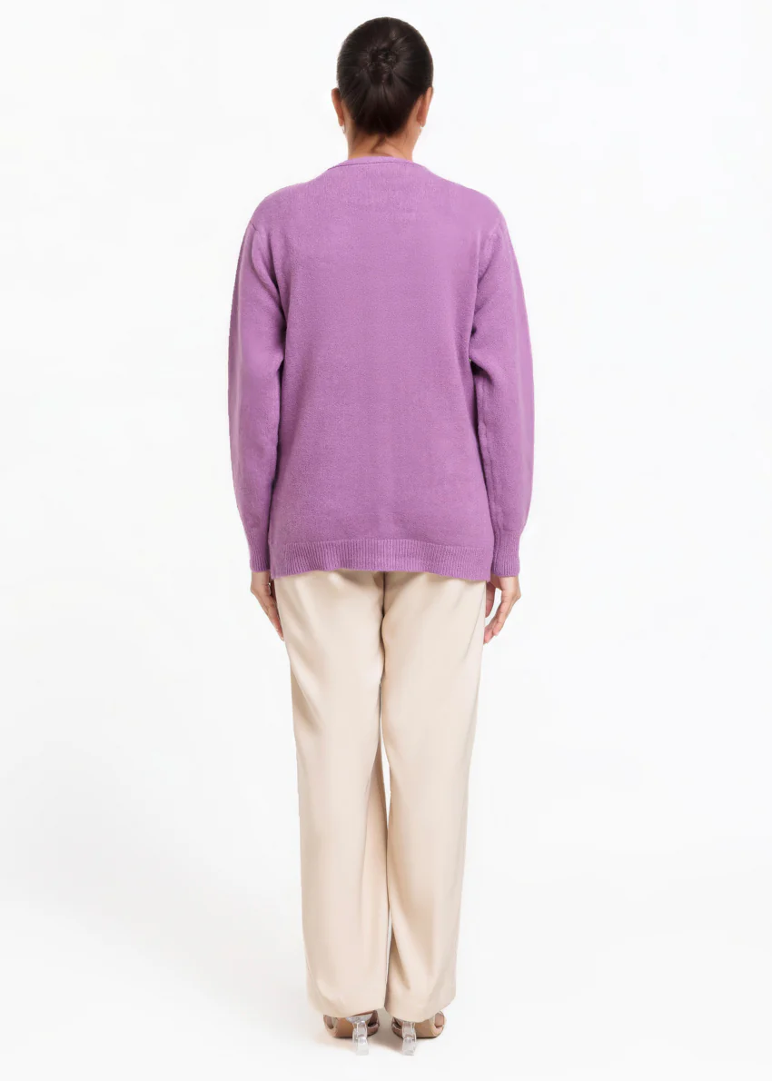 D-Plum-V-Cardigan Full Sleeves Sweater (25Y-015-67) - Image 2