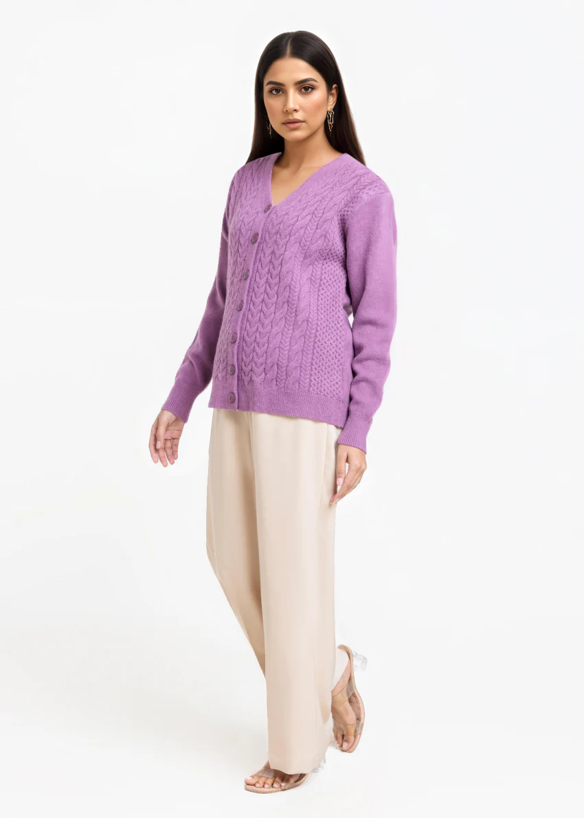 D-Plum-V-Cardigan Full Sleeves Sweater (25Y-015-67) - Image 3