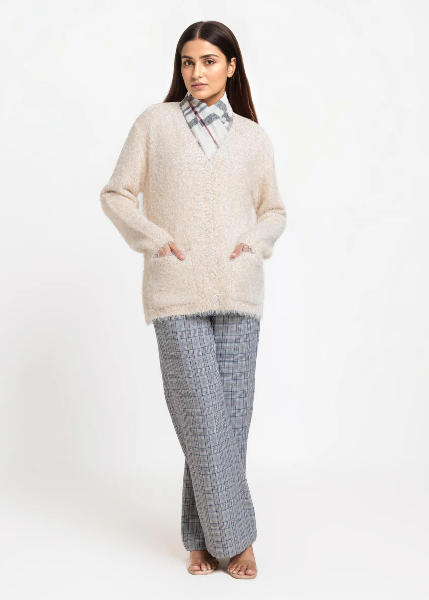 Beige-V-Cardigan Full Sleeves Sweater (25Y-020-67) - Image 4