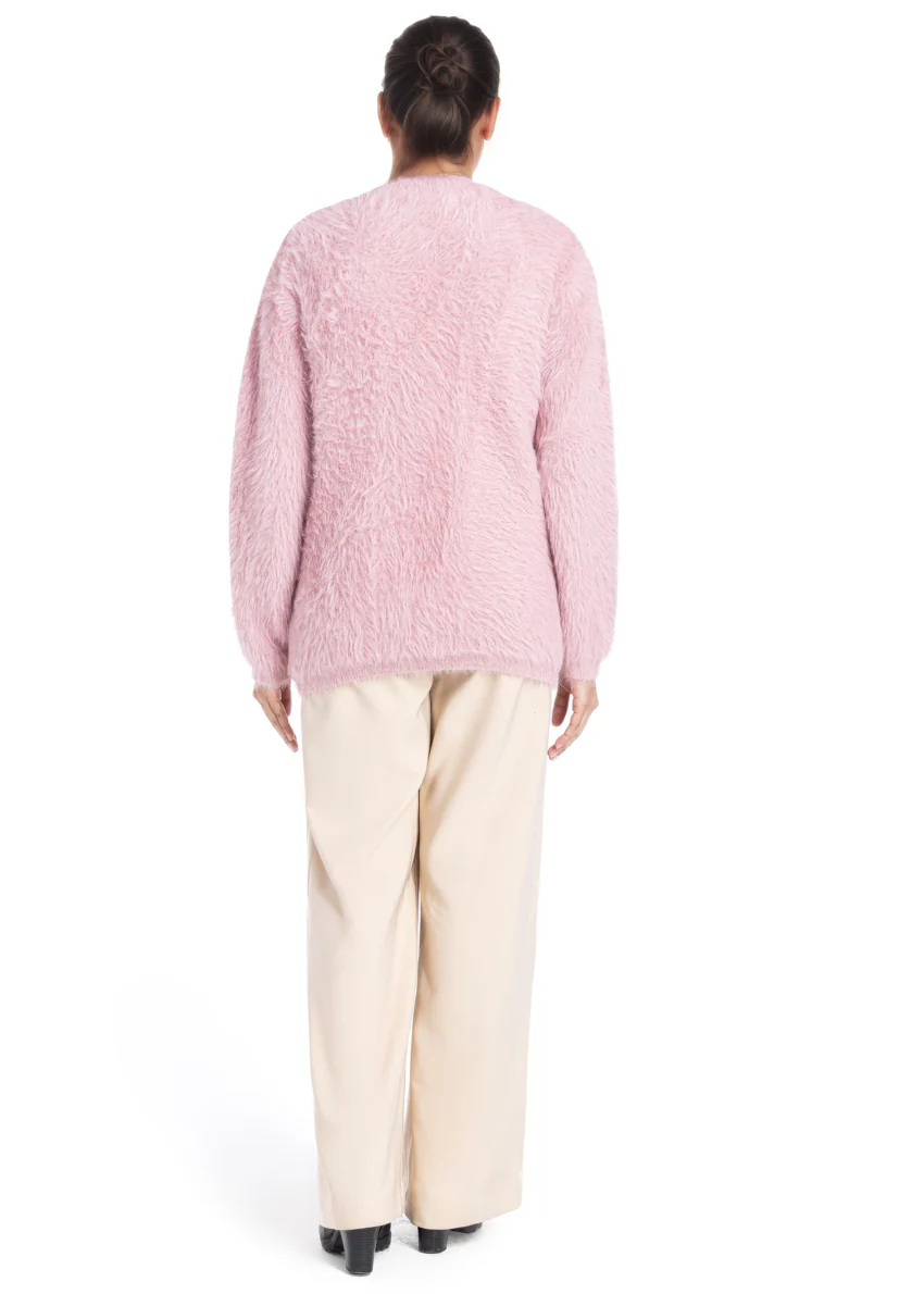B-Pink-Round Neck Full Sleeves Cardigan Sweater (25Y-023-67) - Image 2