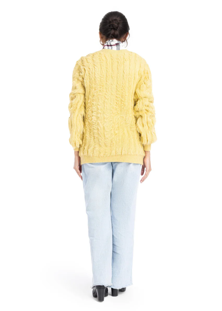 Lime-V Neck Cardigan Full Sleeves Sweater (25Y-024-67) - Image 2