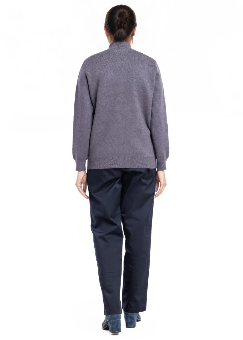 Charcoal-Turtle Neck Zipper Full Sleeves Sweater (25Y-026-67) - Image 2