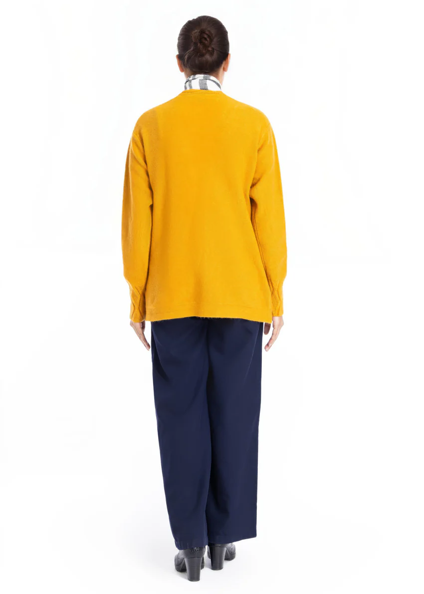 Mustard-V-Cardigan Full Sleeves Sweater (25Y-028-67) - Image 2