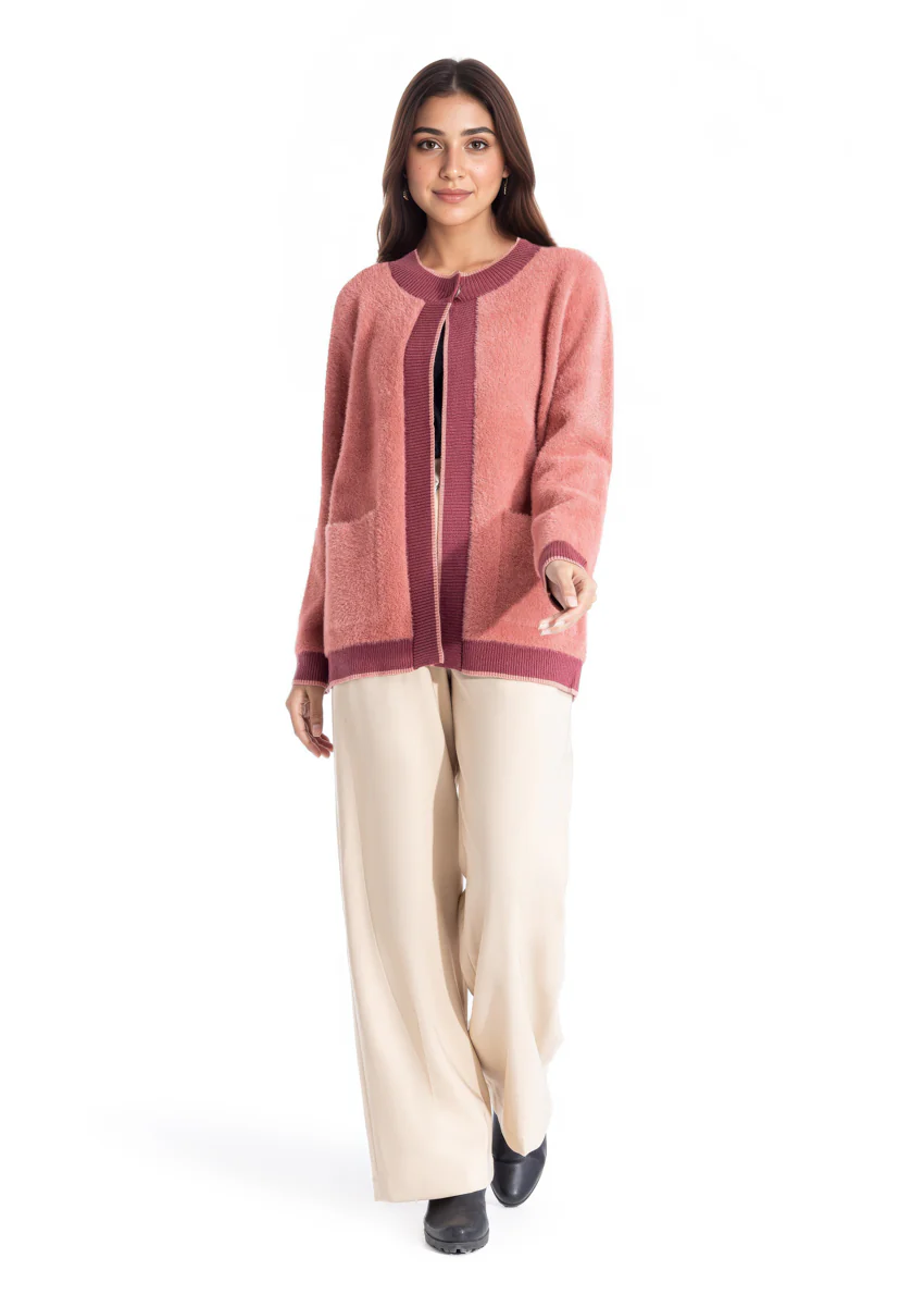Brick-Round Neck Full Sleeves Cardigan Sweater (25Y-029-67) - Image 2