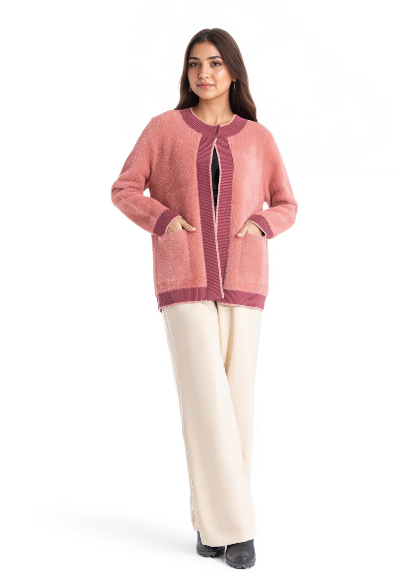 Brick-Round Neck Full Sleeves Cardigan Sweater (25Y-029-67) - Image 3