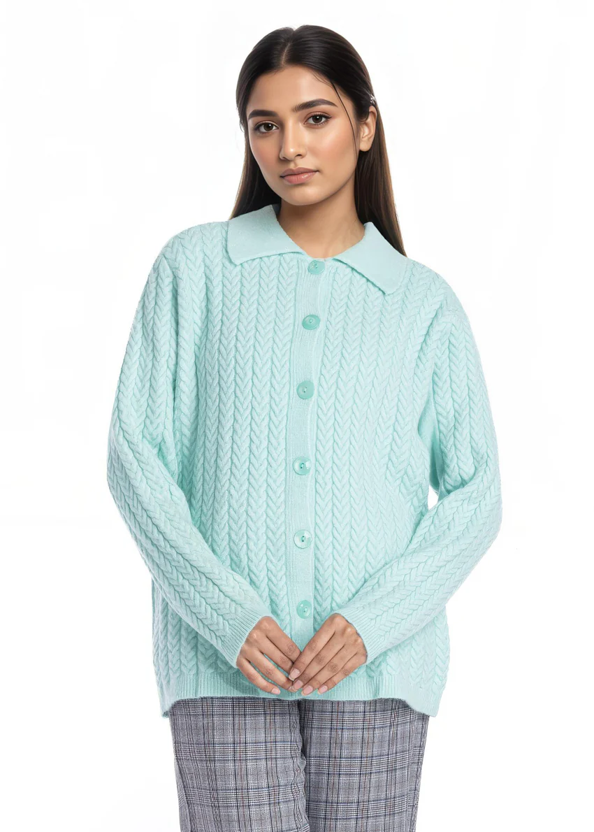 L-Turqs-Wing Collar Full Sleeves Cardigan Sweater (25Y-033-67) - Image 3