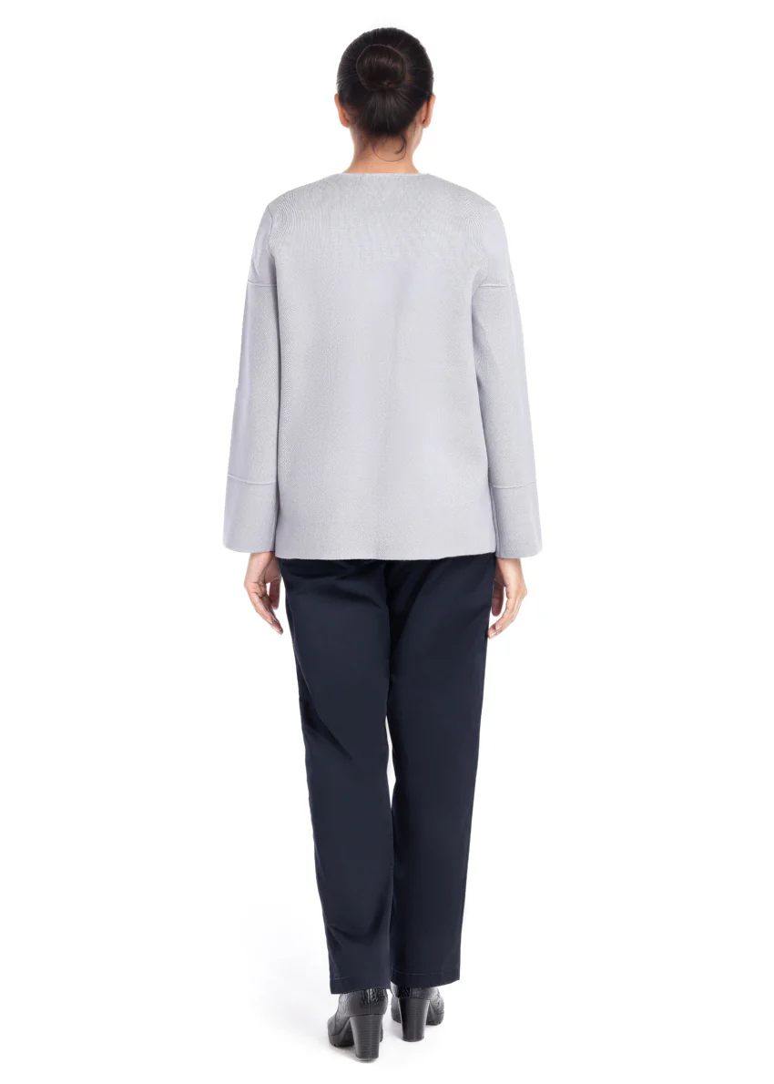 Grey-Round Neck Full Sleeves Cardigan Sweater (25Y-034-67) - Image 2