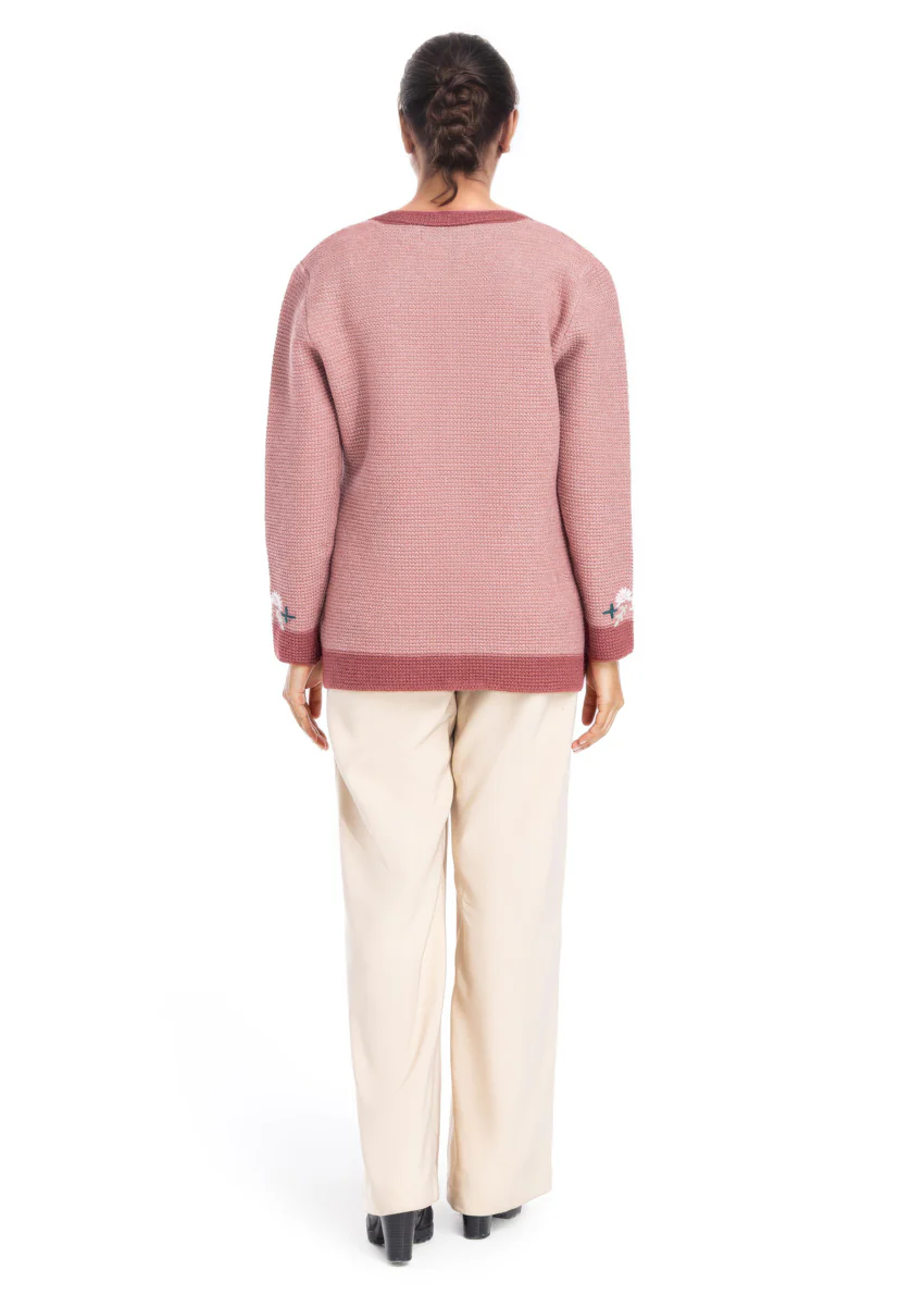Brick-Round Neck Full Sleeves Cardigan Sweater (25Y-038-67) - Image 4