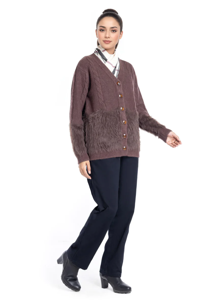 D-Brown-V-Cardigan Full Sleeves Sweater (25Y-042-67) - Image 5