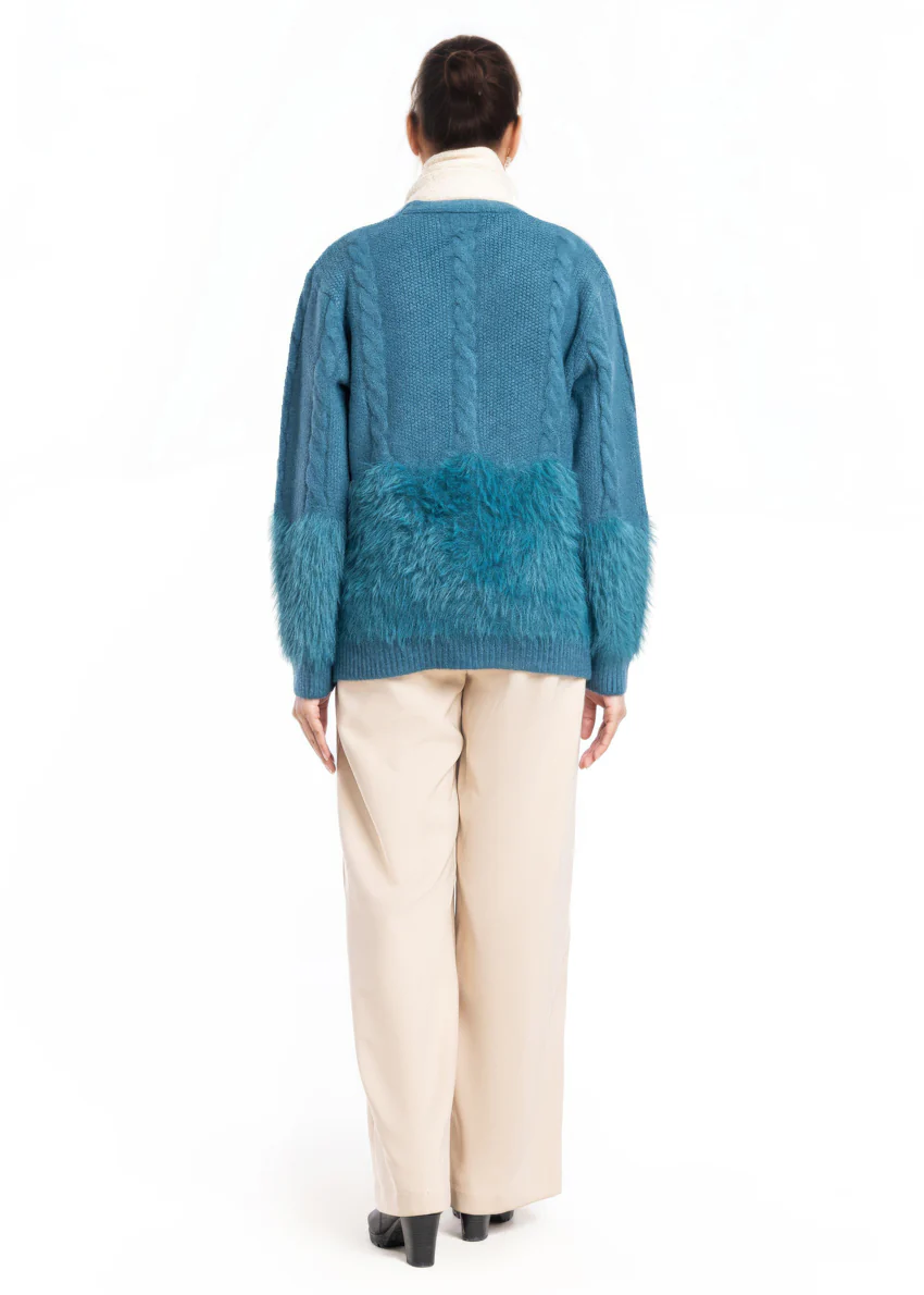 D-Green-V-Cardigan Full Sleeves Sweater (25Y-042-67) - Image 2
