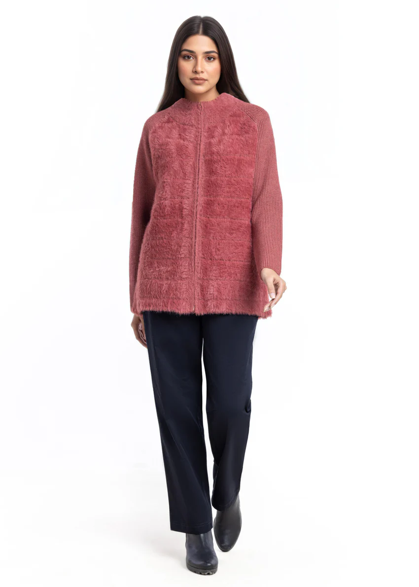 Brick-Turtle Neck Collar Zipper Reglan Sleeves Sweater (25Y-044-67) - Image 4
