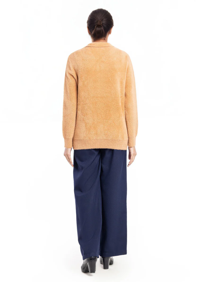 Camel-Wing Collar Zipper Full Sleeves Sweater (25Y-045-67) - Image 4
