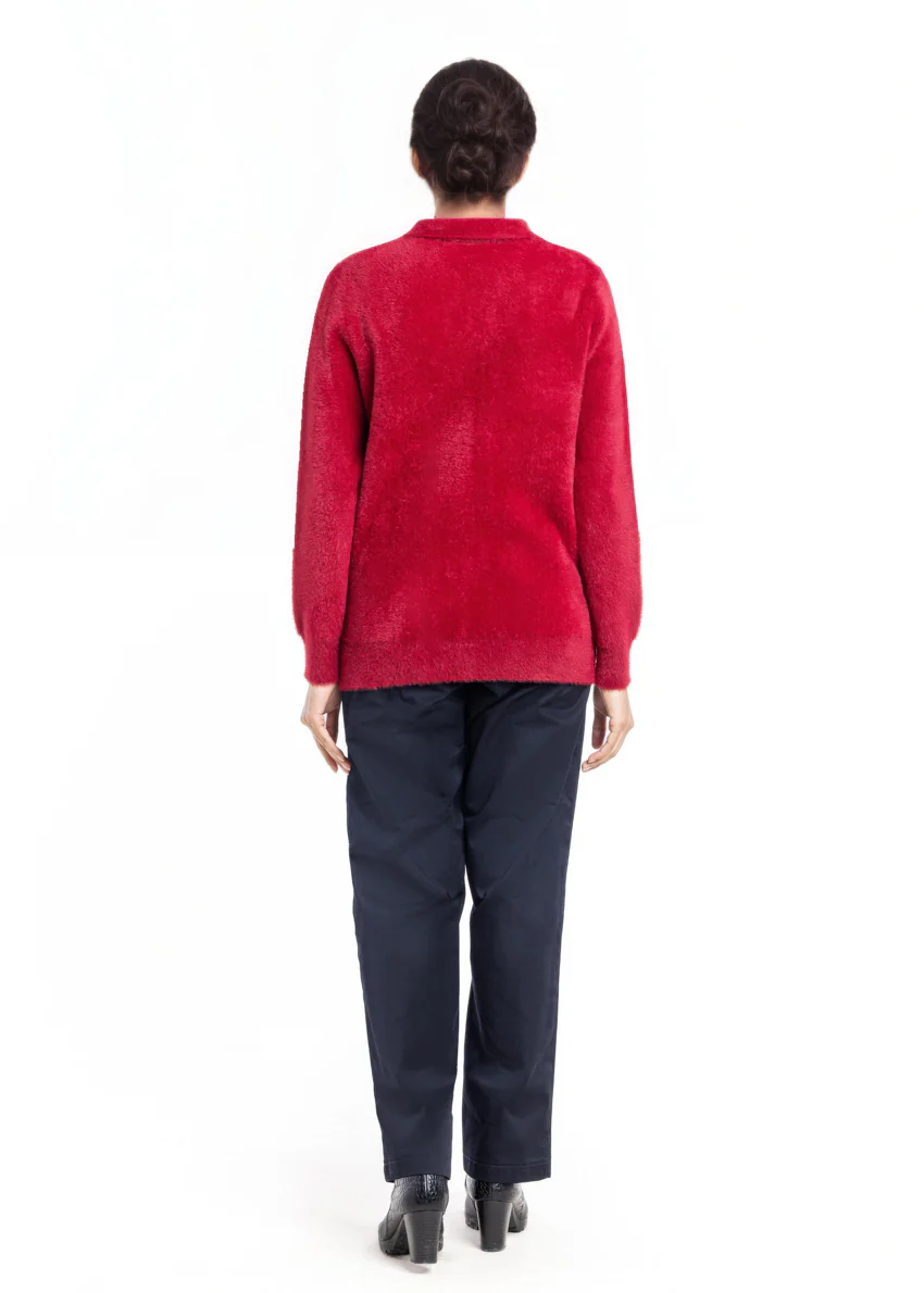Red-Wing Collar Zipper Full Sleeves Sweater (25Y-045-67) - Image 2