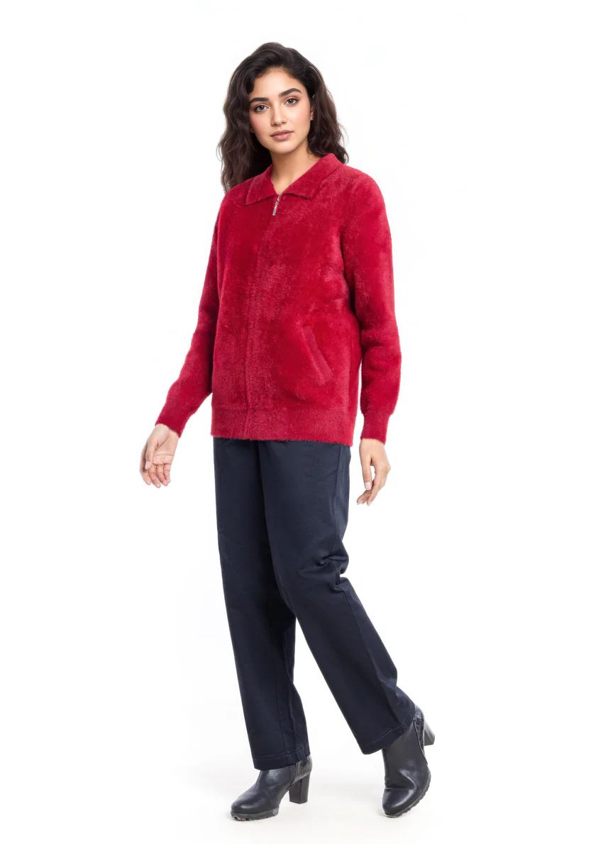 Red-Wing Collar Zipper Full Sleeves Sweater (25Y-045-67) - Image 3