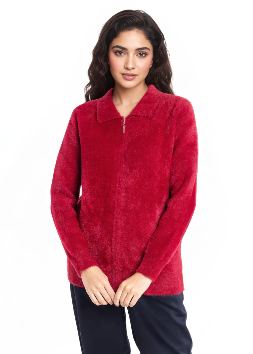 Red-Wing Collar Zipper Full Sleeves Sweater (25Y-045-67) - Image 4