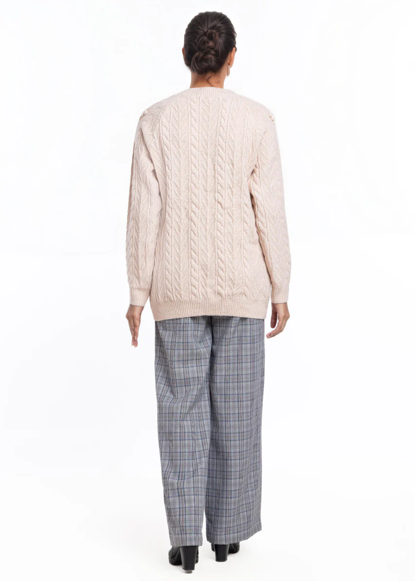 Fawn-Round Neck Cardigan Reglan Sleeves Sweater (25Y-048-67) - Image 2