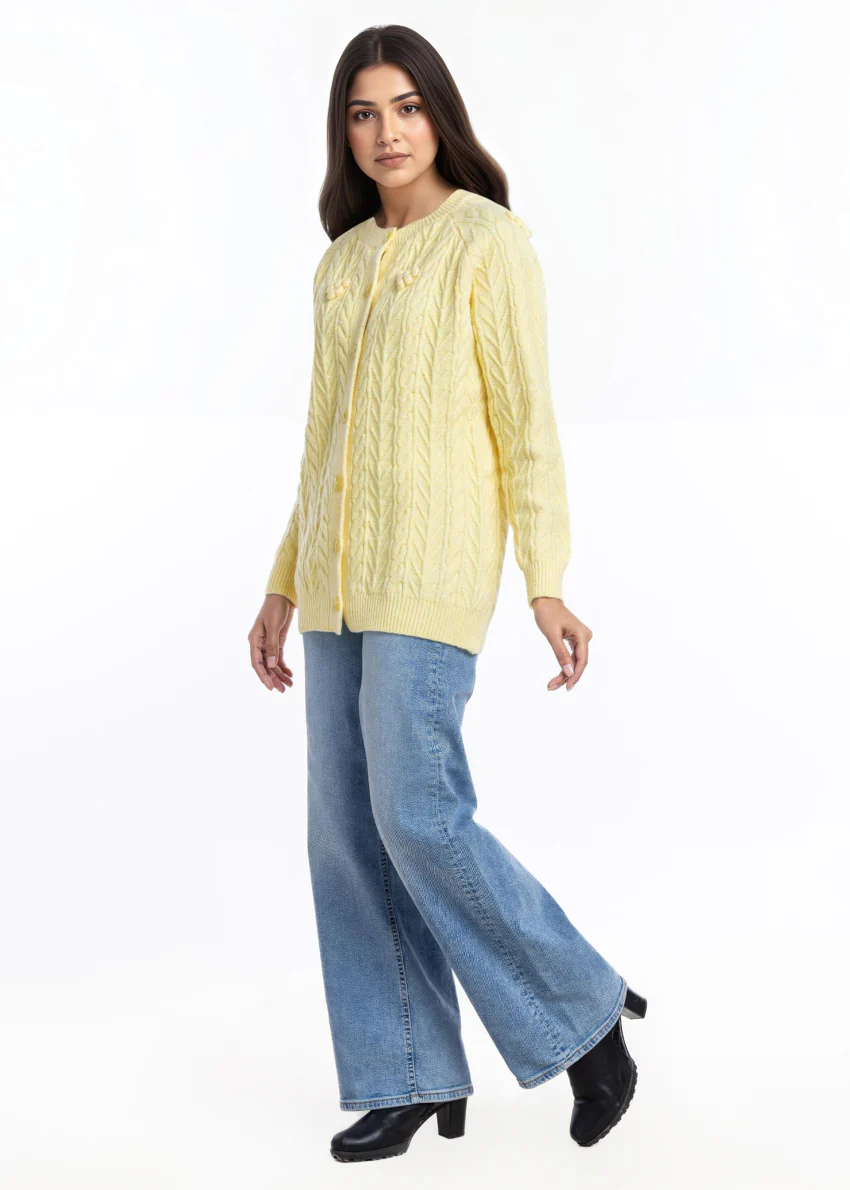 Lemon-Round Neck Cardigan Reglan Sleeves Sweater (25Y-048-67) - Image 2