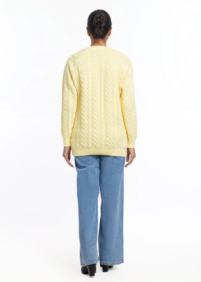Lemon-Round Neck Cardigan Reglan Sleeves Sweater (25Y-048-67) - Image 4