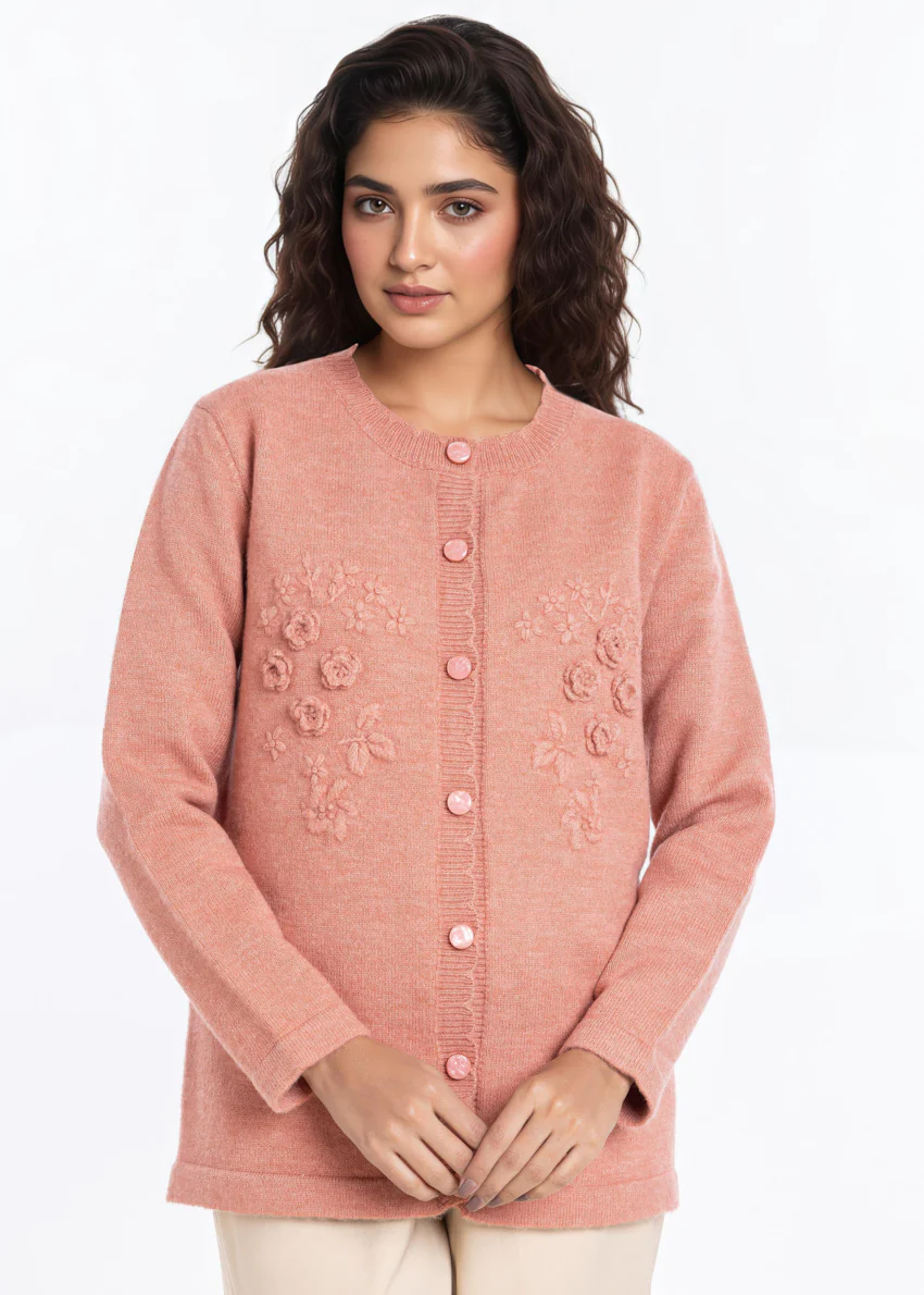 Rose-Round Neck Cardigan Full Sleeves Sweater (25Y-050-67) - Image 4