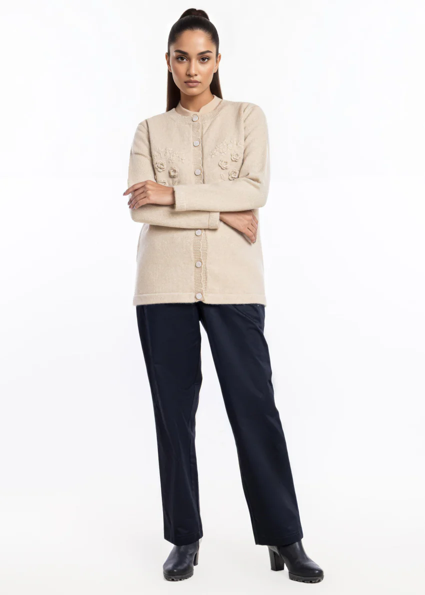 Stone-Round Neck Cardigan Full Sleeves Sweater (25Y-050-67) - Image 5