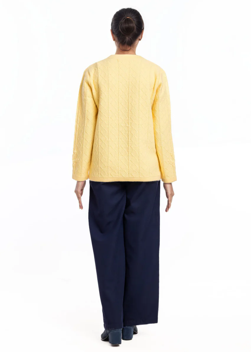 Lemon-Round Neck Cardigan Full Sleeves Sweater (25Y-051-67) - Image 2