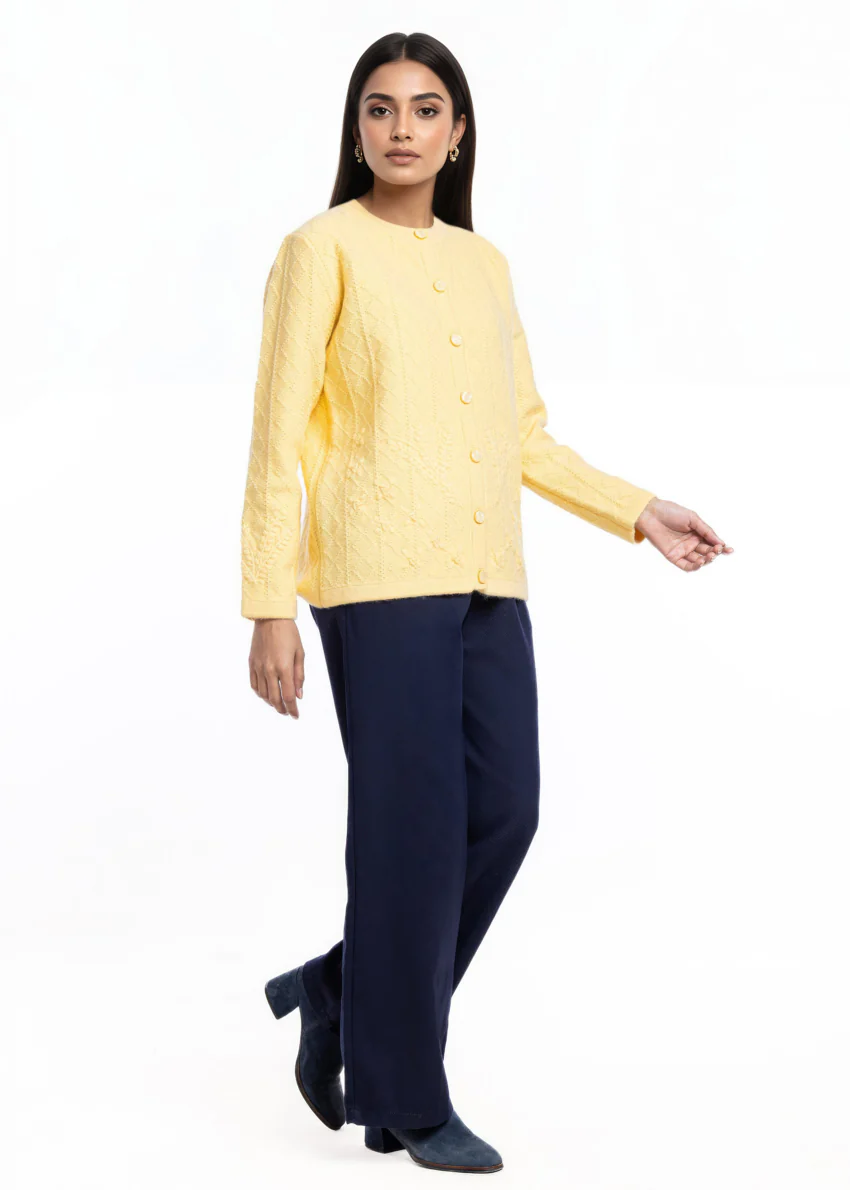 Lemon-Round Neck Cardigan Full Sleeves Sweater (25Y-051-67) - Image 3