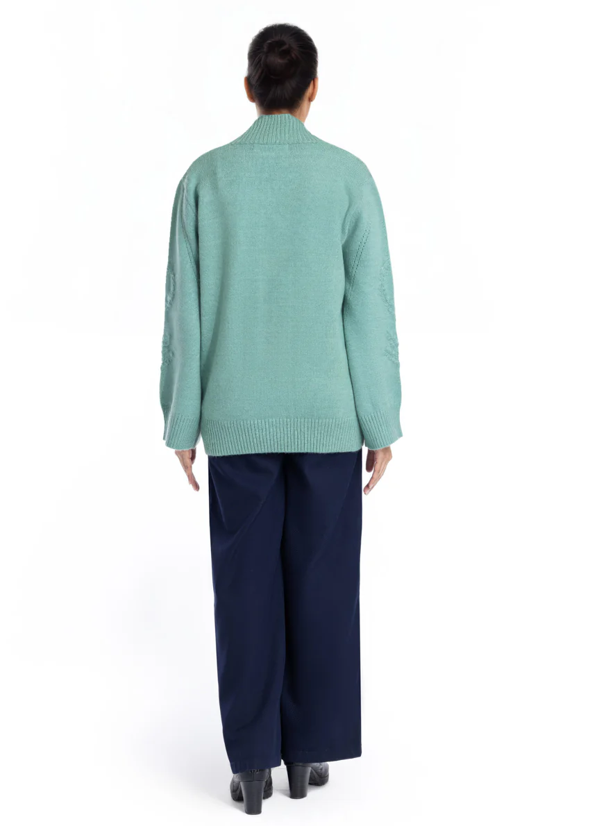 Green-V-Cardigan Full Sleeves Sweater (25Y-052-67) - Image 2