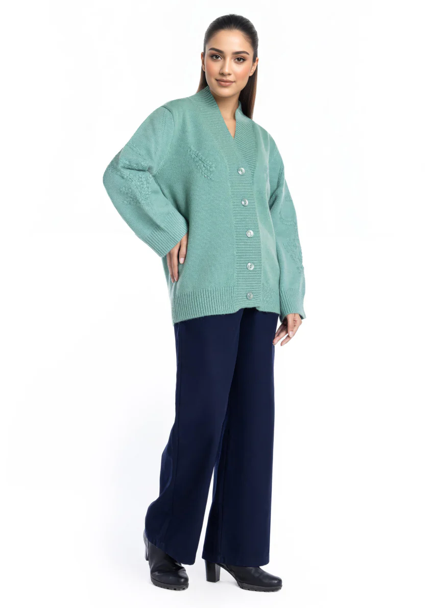 Green-V-Cardigan Full Sleeves Sweater (25Y-052-67) - Image 5