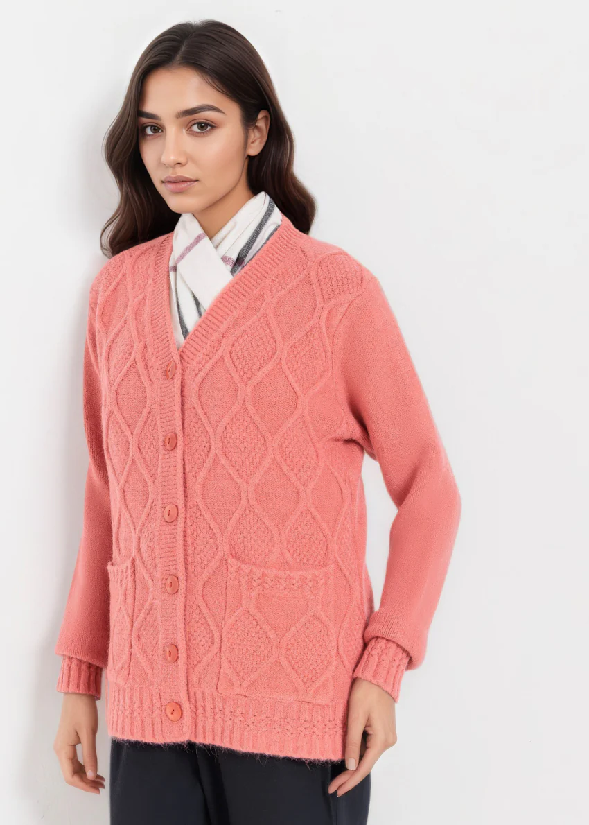 Rose-V-Cardigan Full Sleeves Sweater (25Y-053-67) - Image 2