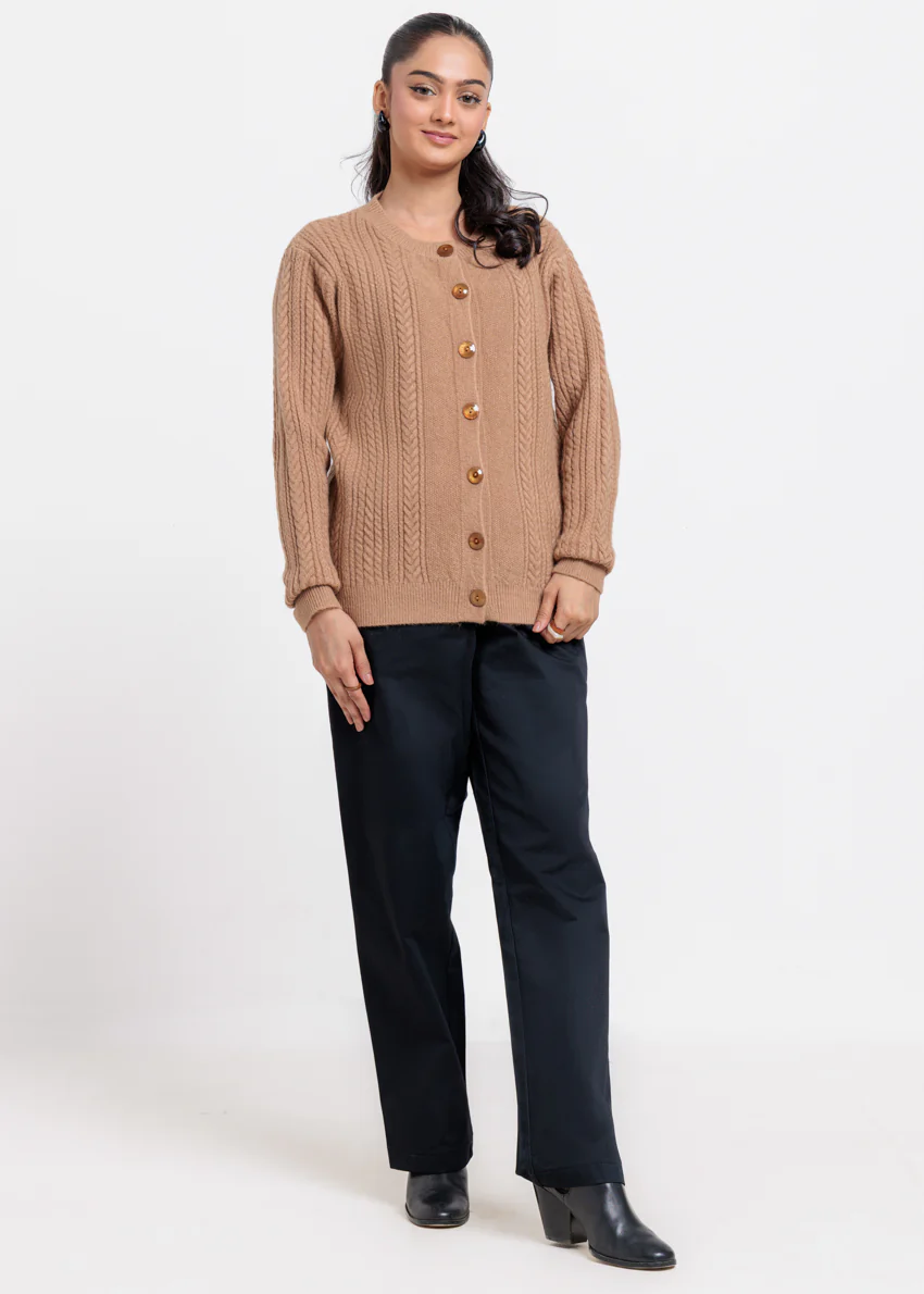 Coconut-Round Neck Cardigan Full Sleeves Sweater (25Y-054-67)