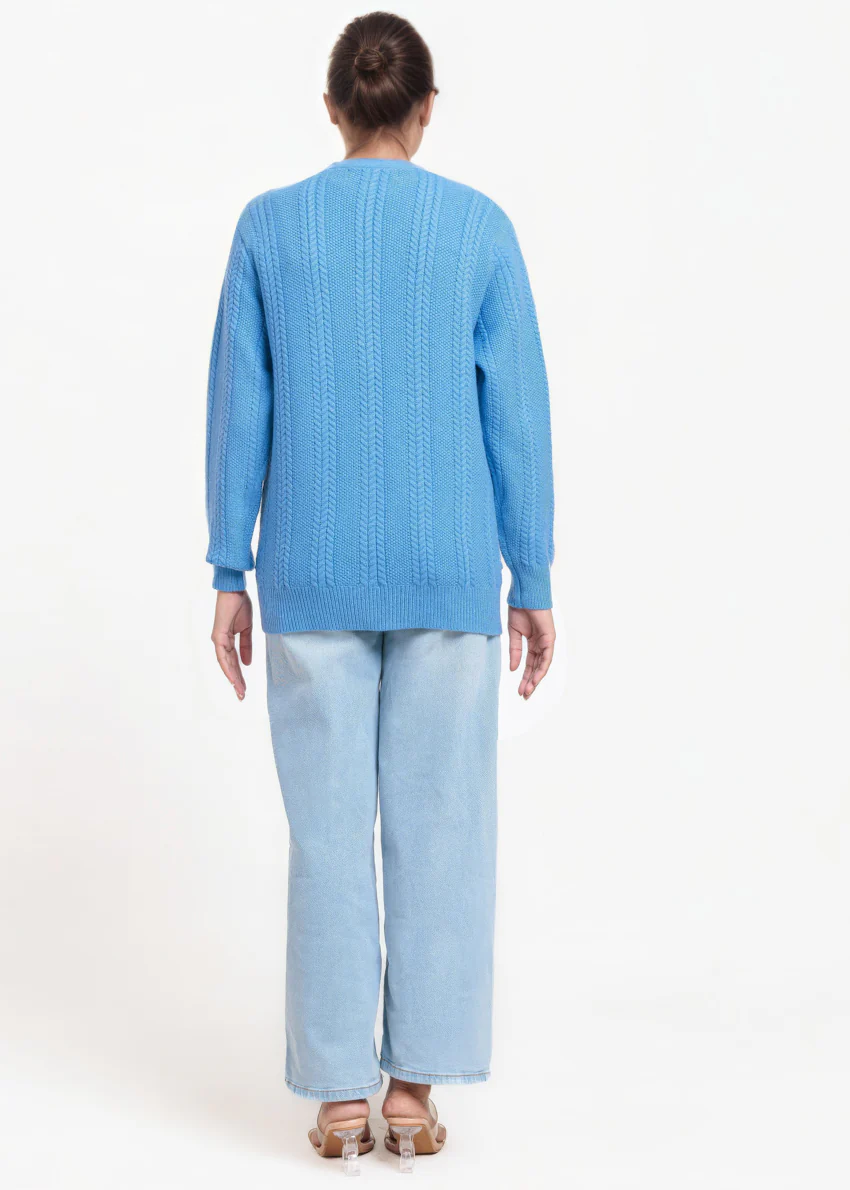 L-Blue-V-Cardigan Full Sleeves Sweater (25Y-056-67) - Image 3