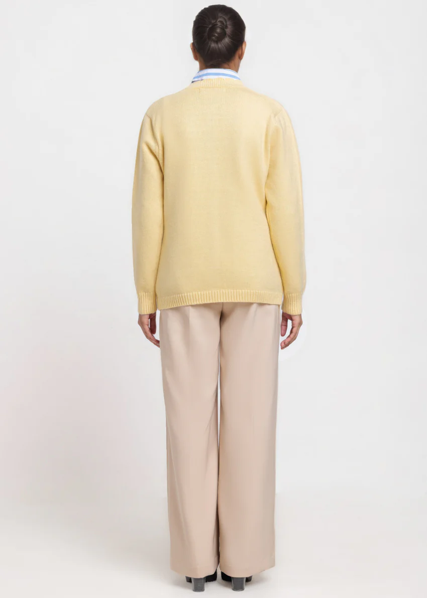 Lemon-Round Neck Full Sleeves Cardigan Sweater (25Y-061-67) - Image 2