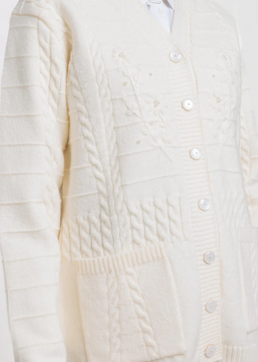 White-V-Cardigan Full Sleeves Sweater (25Y-062-67) - Image 4