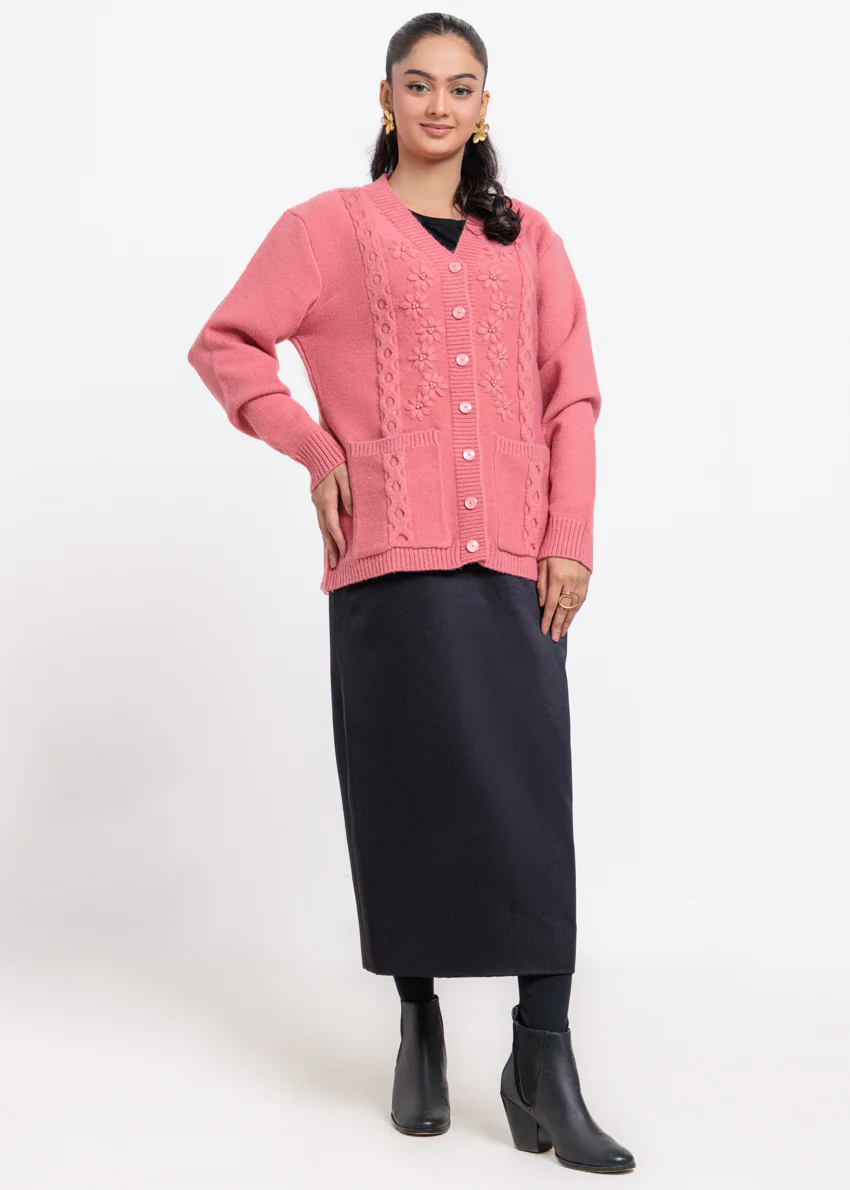 Coral-V-Cardigan Full Sleeves Sweater (25Y-063-67) - Image 4