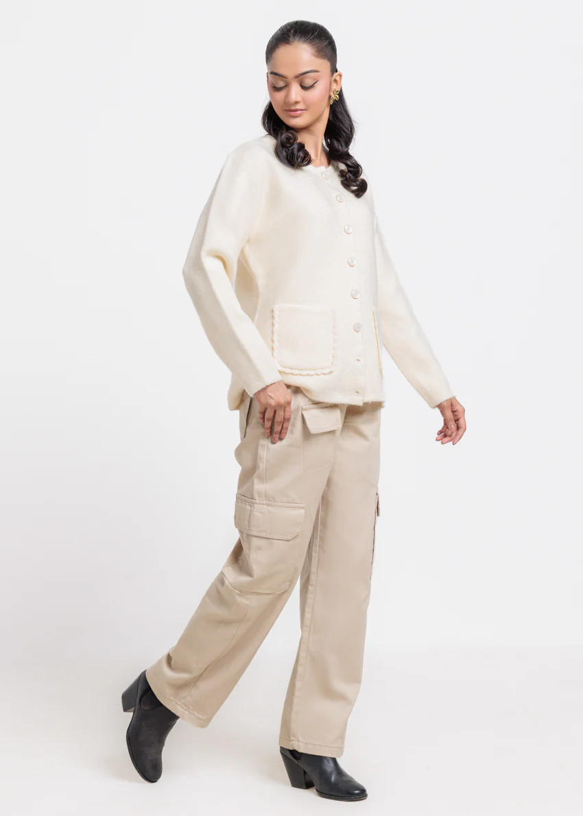 Cream-Round Neck Full Sleeves Sweater (25Y-066-67) - Image 4