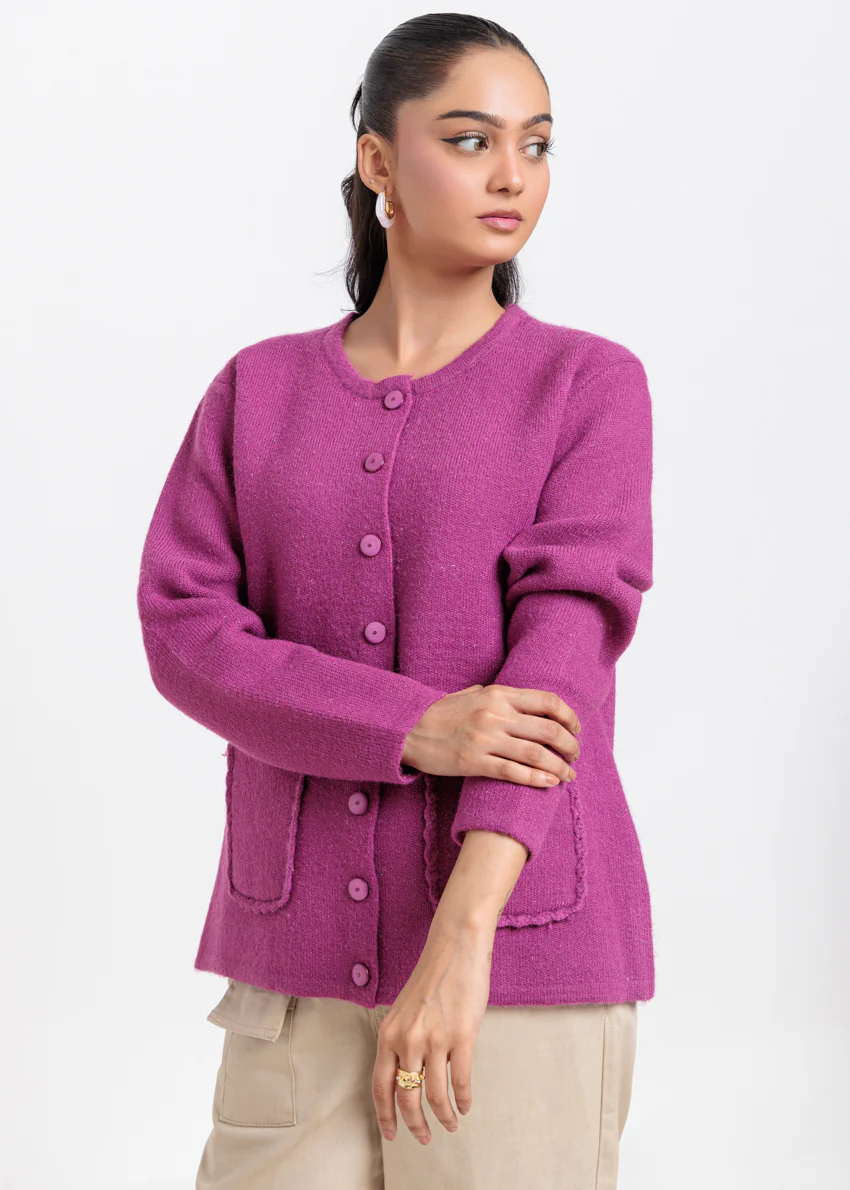 Purple-Round Neck Full Sleeves Sweater (25Y-066-67) - Image 2