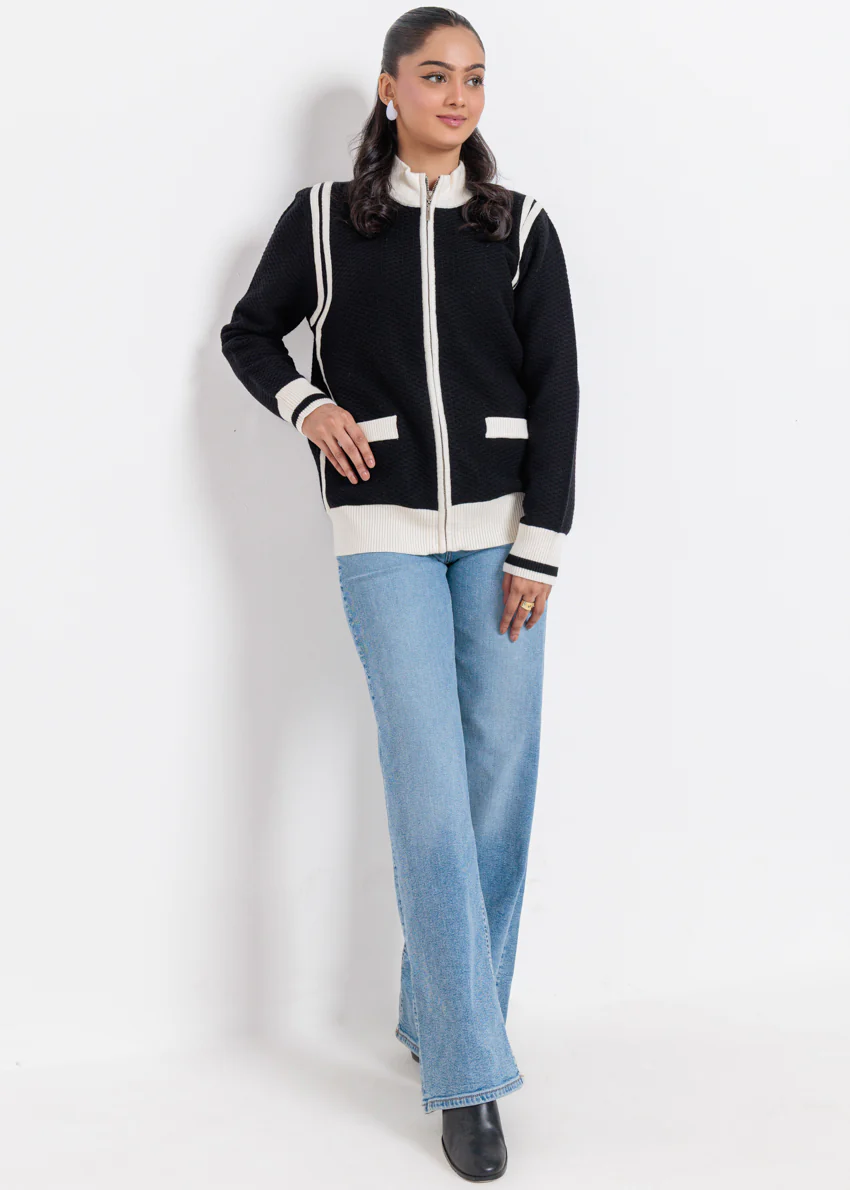 Black-Turtle Neck Zipper Full Sleeves Sweater (25Y-067-67) - Image 5