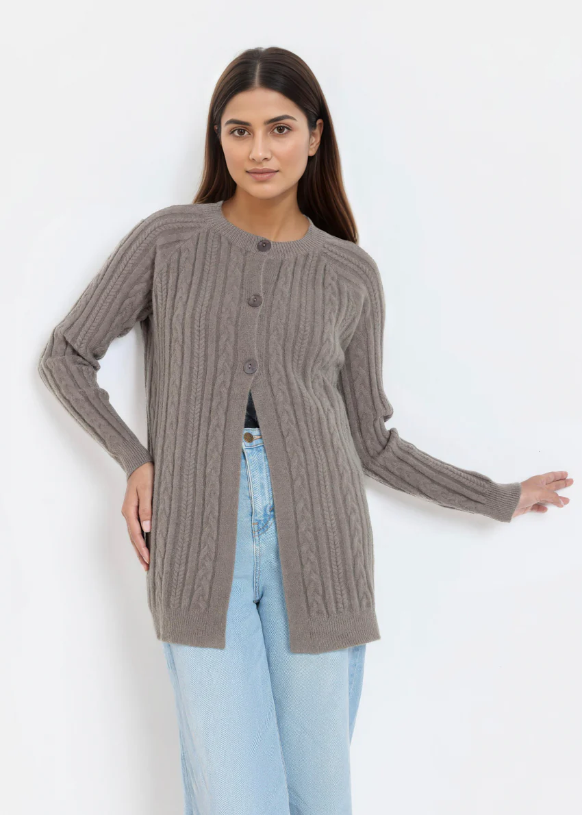 Shark-Round Neck Full Sleeves Cardigan Sweater (25Y-068-67)