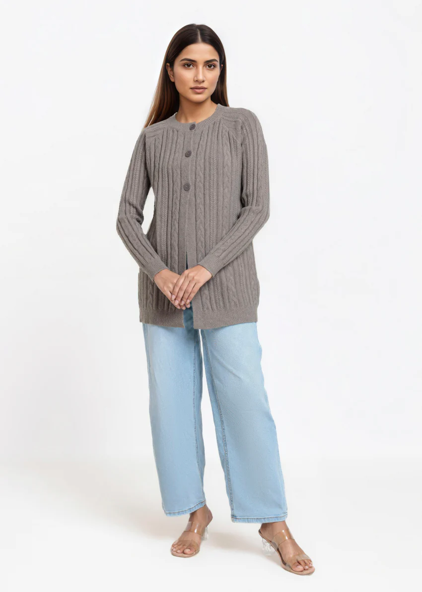 Shark-Round Neck Full Sleeves Cardigan Sweater (25Y-068-67) - Image 3